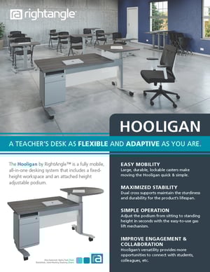 Hooligan Teachers Desk with Gas Lift Lectern