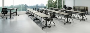Romeo Flip Training Table by RightAngle Products with Modesty Panel 