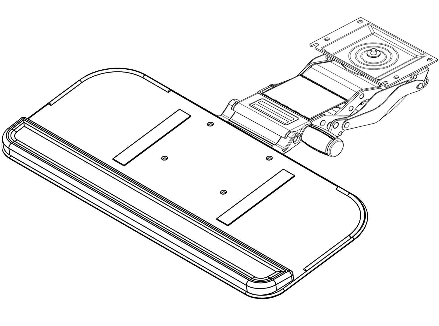 245E Keyboard Tray with Trackless FastAction Arm